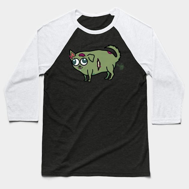 Zombie Uggie Baseball T-Shirt by CDFRandomosity